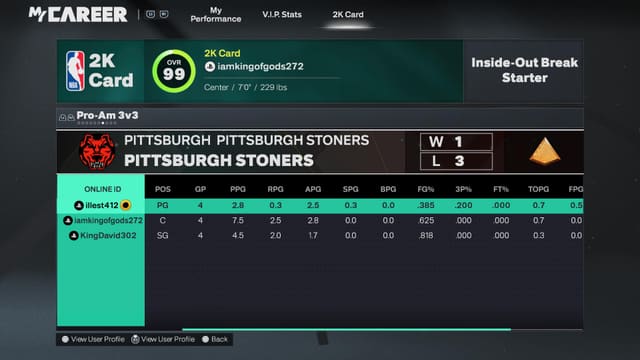 Example: 2K Card screen